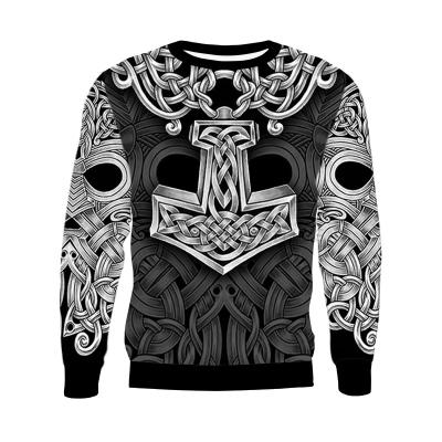 China Wholesale Mens Womens 3D Viking Copy Anti-wrinkle - Odin's Sweatshirt Diary Tatoo Style Long Sleeve Full Round Neck Stylish Basic v1 for sale