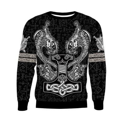 China Wholesale Mens Womens 3D Viking Copy Anti-wrinkle - Odin's Sweatshirt Diary Tatoo Style Long Sleeve Full Round Neck Stylish Basic v12 for sale