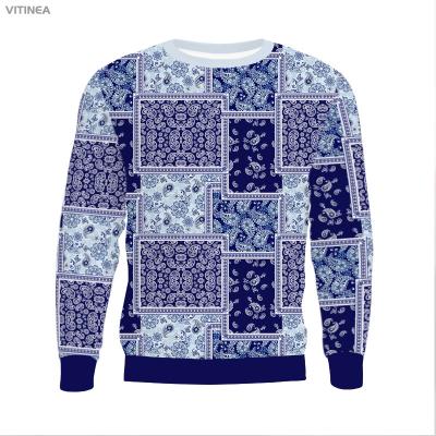 China Wholesale Anti-Wrinkle Mens Womens 3D Paisley Pattern Long Sleeve Sweatshirt Floral Diary Tops Basic Stylish Round Neck L for sale