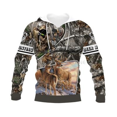 China Wholesale New Anti-wrinkle Funny Men and Women's Unisex Hoodie 3D Printing Deer Hunting Pullover Hooded Sweatshirt for sale