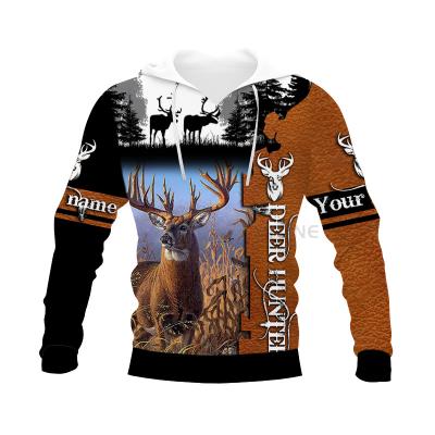 China Wholesale New Funny Anti-wrinkle Men And Women Unisex Hoodie 3D Printing Deer Hunting Pullover Hooded Sweatshirt V3111 for sale