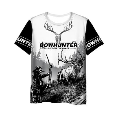 China Wholesale Unisex Anti-Wrinkle Fashion 3D Print Deer Hunting T-shirts Crewneck Short Sleeve Tees For Men Women for sale