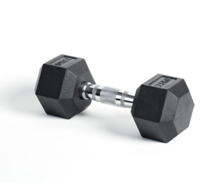 China Wholesale Factory Gym Equipment Dumbbell Rubber Covered Cast Iron Hex Dumbbell for sale