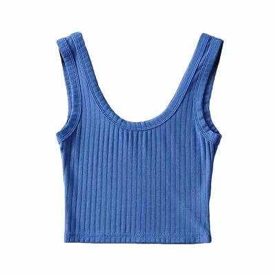 China Women Lightweight Anti-pilling Crop Fitness Quick Dry Soft Ribbed Tank Top for sale