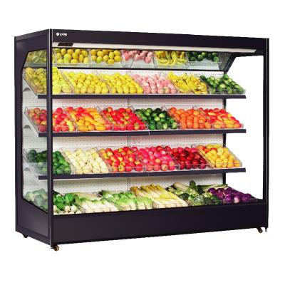 China Kimay Modern Design Single-Temperature Upright Glass Door Cooler Glass Fruits And Vegetables Commercial Display Fridge for sale