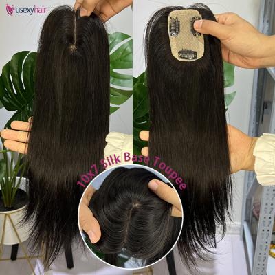 China Cuticle Aligned Hair Hd Hair Toppers LONGFOR Top Grade Prepare New Base Injection Chinese Virgin Hair Hairpiece Women Stock Silk Hair Pieces For Women Topper for sale