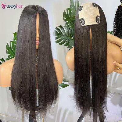 China Virgin Hair Hd Hair Toppers Indian Shorts Hairpiece Base U Base Strajeans Shortseling Silk Cuticle Aligned Hair Piece For Woman 1 Piece INDIAN Hair Straight for sale