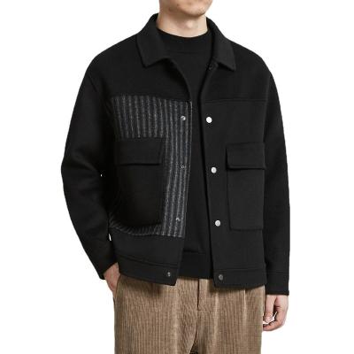 China Sale Men's Windproof Men's Clothing Factory Goods Wool Coat Men's Dishonest Patchwork Woolen Jacket for sale