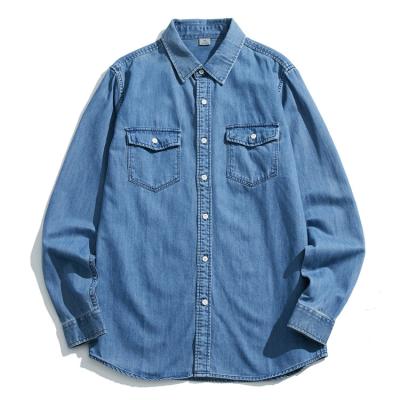 China Wholesale High Quality Anti-pilling Woven Mens Long Sleeve Shirts Mens Denim Shirts for sale