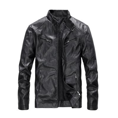 China Regular Warm Men's Fleece Leather Jacket Fashionable Men's Large Size Casual Jacket for sale