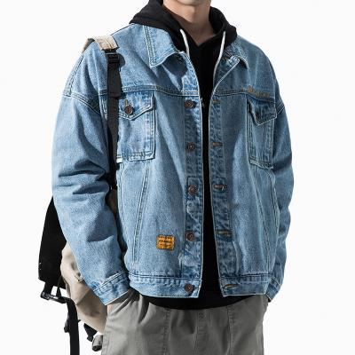 China Fashion brand regular denim jacket men loose color men's jacket work men fashionable for sale