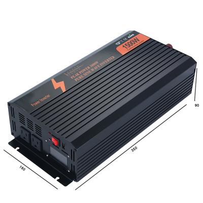 China LCD Display Six High Protection Conversion Efficiency Power 220V Energy Saving 1500W 12V 350*180*90mm Inverter for sale