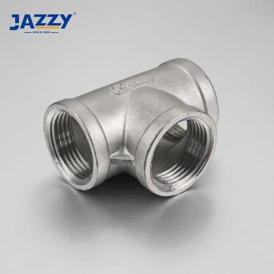 China For TWEET Water Plant 1/8 Female Threaded Pipe Fitting Stainless Steel 4 Union Equal Tee for sale