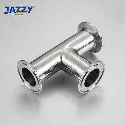 China For food ss304 ss316 MARINE stainless steel polished flange equal end sanitary tee fitting for sale