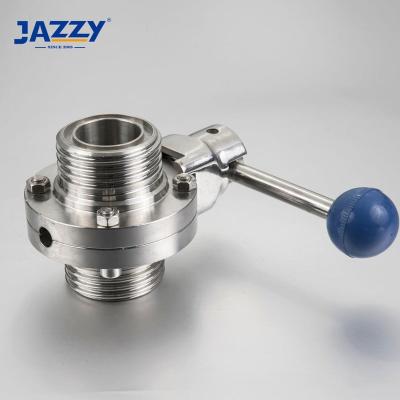 China 3A/ISO/DIN Standard Stainless Steel Wire End General SPOTTED Weld Sanitary Butterfly Valve for sale