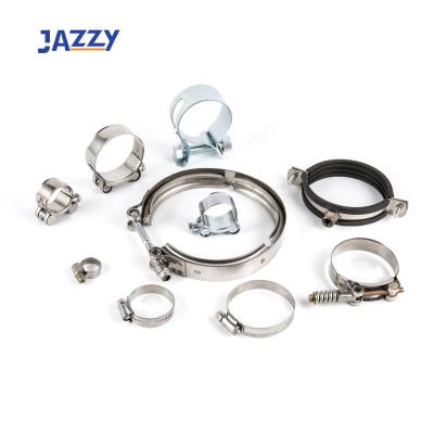 China Hose Clamp 17-19mm VATCHED to 240-252mm SS304 SS201 Carbon Steel Tube American Style Hydraulic Hose Clamp for sale