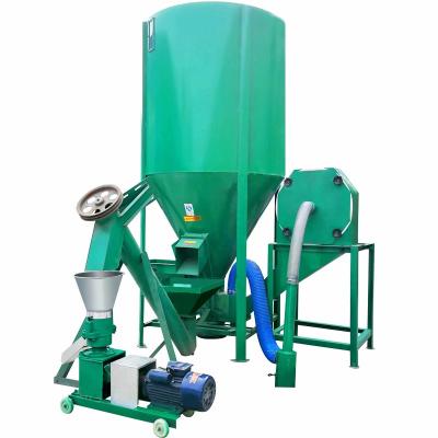 China Poultry Farm Vertical Animal Feed Mixer With Grinder Poultry Fodder Mixer Machine for sale