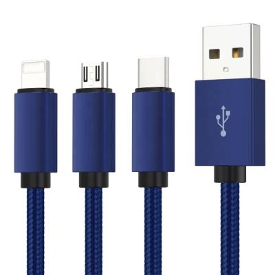 China For IOS or Android Factory Custom Wholesale Colorful USB 2.0 Charging Cord 8 Pin Micro Type c Braided Nylon Charger Cable for sale