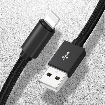 China For IOS or Android Shenzhen Factory Aluminum Alloy Shell Data And Charging Mobile i Phone Charger 8pin Nylon Braided Cable for sale