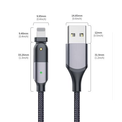 China 2.4A Data Transmission 2.4A High Speed ​​Indicator 480Mbps High Speed ​​USB Charging+480MBPS 1.2M LED Fast Charging 180 Rotating Elbow 8pin i Phone Cables For Game for sale