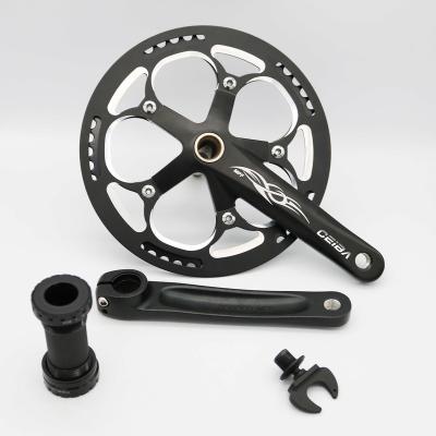 China Road Bikes Road Bike Crank 53t SandBlack 42/44/46/48/52/53/54T AL Single Speed ​​Crankset With Chain Guard for sale