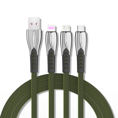 China Speed ​​Competitive Braided Alloy Fast Charging High Strength Data Cable 3 in 1 Car Fast Charging Charging Cable For Apple for sale