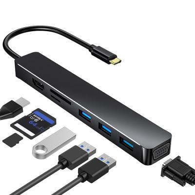 China Mobile Devices Computer Type .desk c 7 in 1 Hub USB3.0 USB3.0 HUB HD-MI (4K) SD TF Reader Card Port for sale