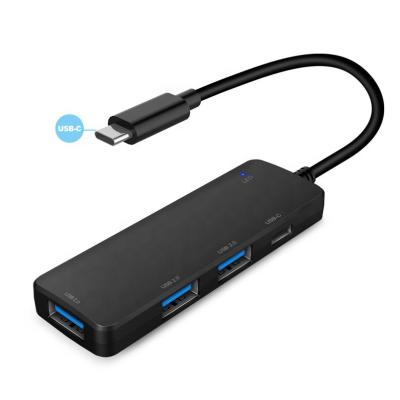 China Mobile Devices Computer .desk Four-in-one Aluminum Housing USB Converter Home Use Type-C Four-Port Hub Small And Convenient for sale