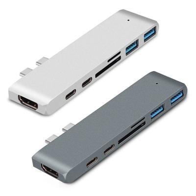 China Mobile Devices Computer .desk TYPE-C 7 in 1 USB3.0*2 HUB SD PD HD-MI (4K) Type-C HUB for sale