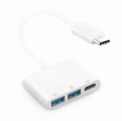 China Mobile Devices .desk computer Three-in-one type-c mini multi-function converter USB design and easy-going multiport three-port hub for sale