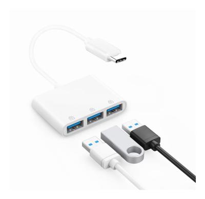 China Mobile devices .desk computer brand new design three-in-one USB type-c converter small and convenient for quenching three-port hub for sale