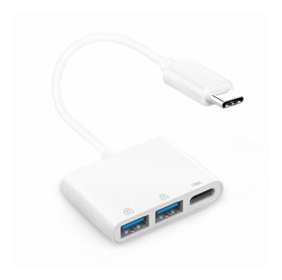 China Efficient computer operation of mobile devices .desk Three-in-one type-c mini multi-function converter USB design and multiport three-port easy-going hub for sale