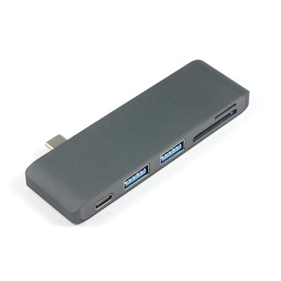 China Mobile Devices Computer .desk TYPE-C 5 in 1 PD 3.0 Hub to SD TF Reader Slot USB C Hub Adapter Production Hub for sale