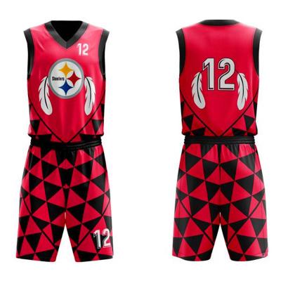 China 100% Polyester Antibacterial High School Basketball Uniform for sale