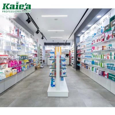 China Pharmacy Store Retail Pharmacy Shelf Store Decoration Design Wooden Medical Display For Medical Store for sale