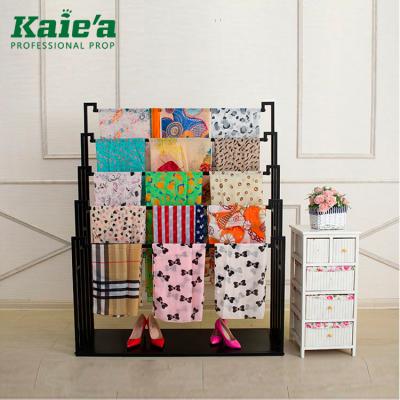 China Modern Wholesale Floor Standing Metal Scarf Display Rack Cover Display Metal Hanging Rack For Sale for sale