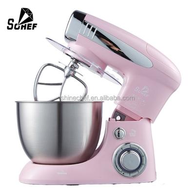 China Chef Tilt Head Design 230V Household Machine 4L 800W Heating Pink Cake Flour Food Mixer With Bowl for sale