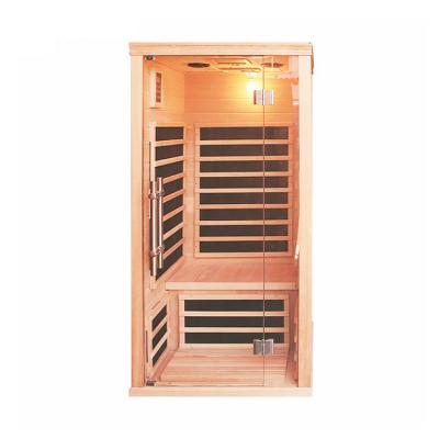 China Computer control panel factory supplier home infrared sauna room with infrared light for 1 person capacity for sale