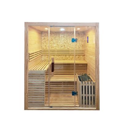 China 2021 Computer Control Panel Luxury Carbon 3 Person Full Indoor Far Infrared Heater Sauna Dry Room for sale