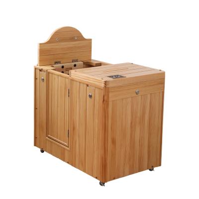 China Cheap Computer Control Panel Half Body Wooden Indoor Infrared Sauna Dry Room Good Barrel Sauna for sale