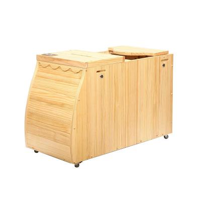 China Indoor half computer control panel body with wheels carbon foldable infrared film canadian hemlock sauna barrel for sale