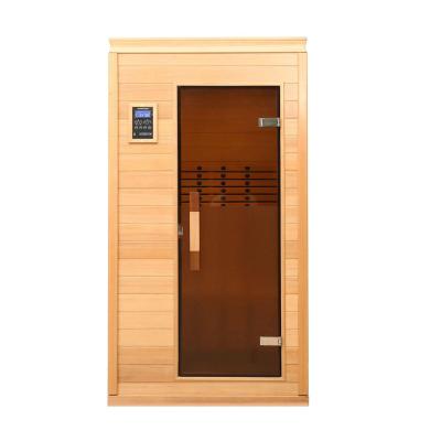 China Computer Control Panel With Heater Sauna Room New Style High Quality Fashion Home Steam One Person Canadian Hemlock Sauna for sale