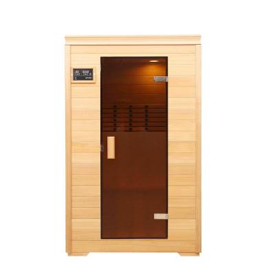 China Outdoor Two Person Wooden Computer Control Panel HealthyStar Far Infrared With ETL Certificate Sauna Room for sale