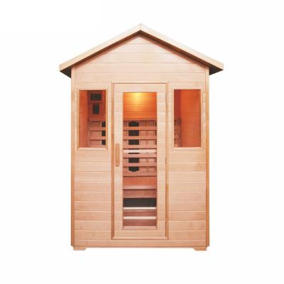 China Outdoor Wooden Computer Control Panel Fansion Carbon Film Steam Sauna Room 2 Person Far Infrared Dry Sauna Room for sale