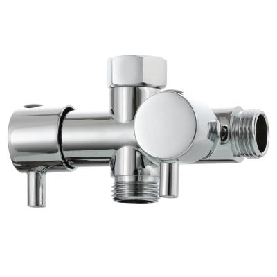 China Chrome Shower Faucet G1/2 Ciencia Double Isolation Brass T-Valve Double Cut Three Way Diverter, DSF014 for sale