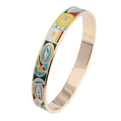 China Hot Selling FASHIONABLE Stainless Steel Enamel 18k Gold Plating Wholesale Bangle Bracelet With Good Quality for sale