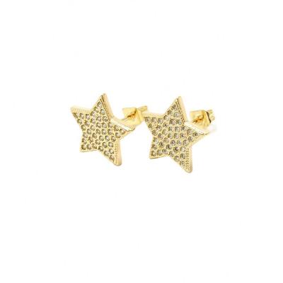 China TRENDY New Fashion Wholesales Brass Women Star Zirconia Crystal Shiny Stud Earring For Jewelry Gift for sale