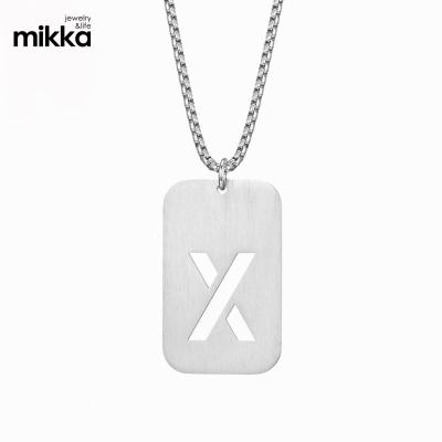 China Custom Name TRENDY Alphabet Letter Cut Stainless Steel SY Dog Tags Charms Jewelry Necklace Pendant for sale