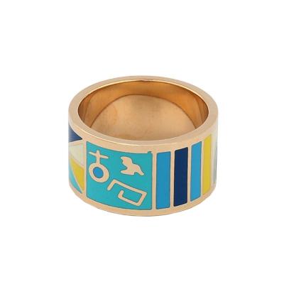 China SY Elegant Gold Plated Loop Ring Custom Enamel Ring Jewelry Fashion Accessory Enamel Scarf for sale