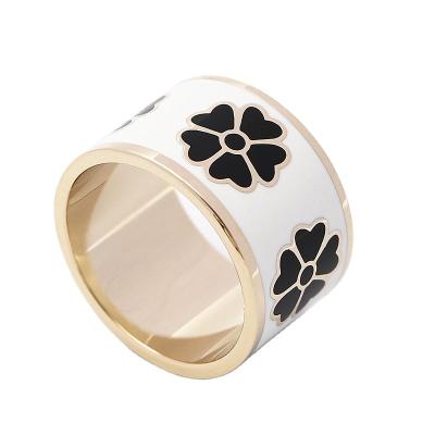 China SY Elegant High Quality Fashion Enameled 18k Gold Plated Buckle Silk Ring Scarf Stainless Steel Metal Custom Rings for sale